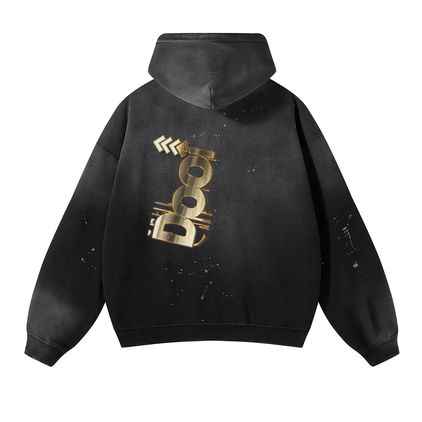 DOOi Vintage Wash Frayed Fleece Hoodie - 360 GSM